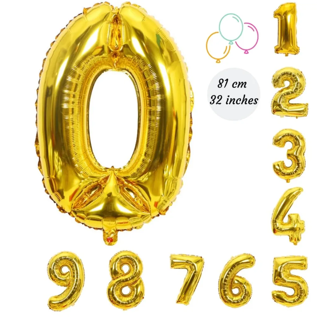 ballons chiffres anniversaire or