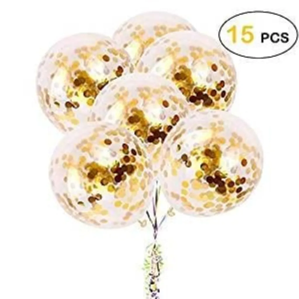 Ballons Confettis Or lot de 15