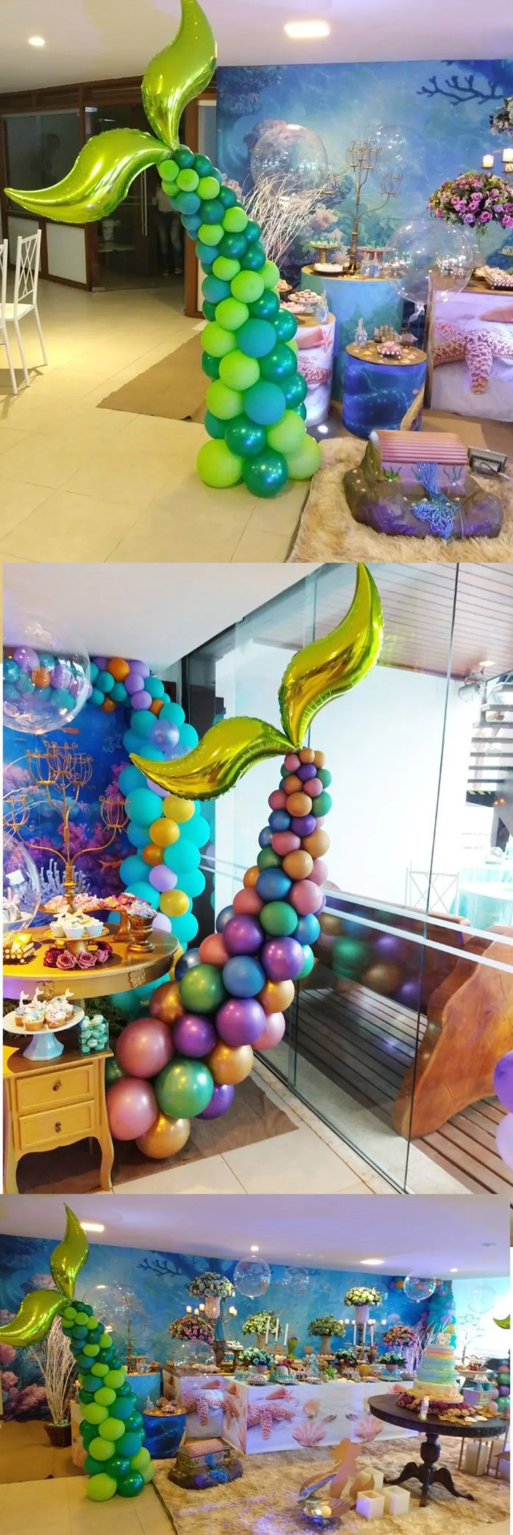 Sur Pinterest cauda da sereia decoração de balões e de mesa com tema marinho para