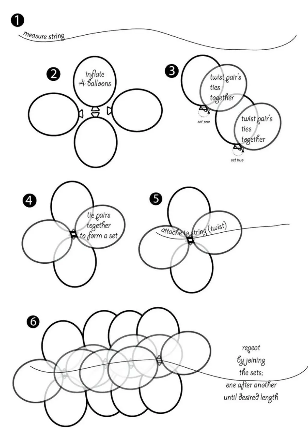 Sur Pinterest Instructions for a balloon garland