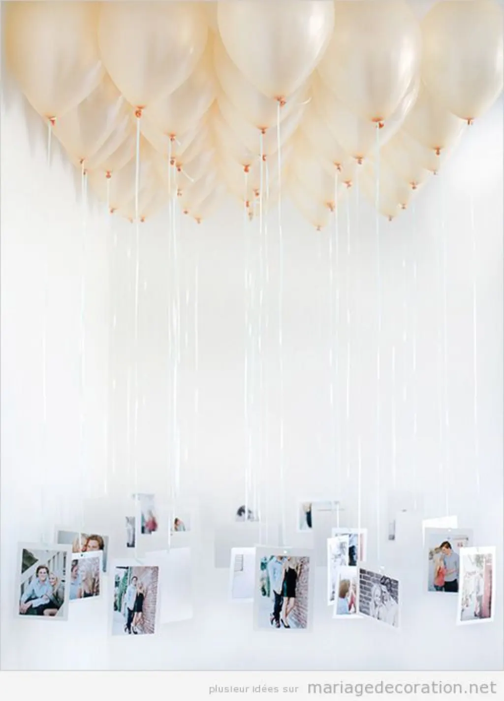 Sur Pinterest Ballon héllium avec photos des mariés pendues, idée déco mariage