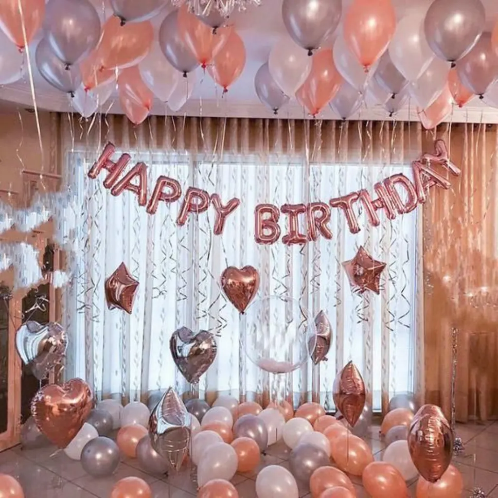 Sur Pinterest Rose Gold Happy Birthday decoration set | 21st Birthday Party Ideas