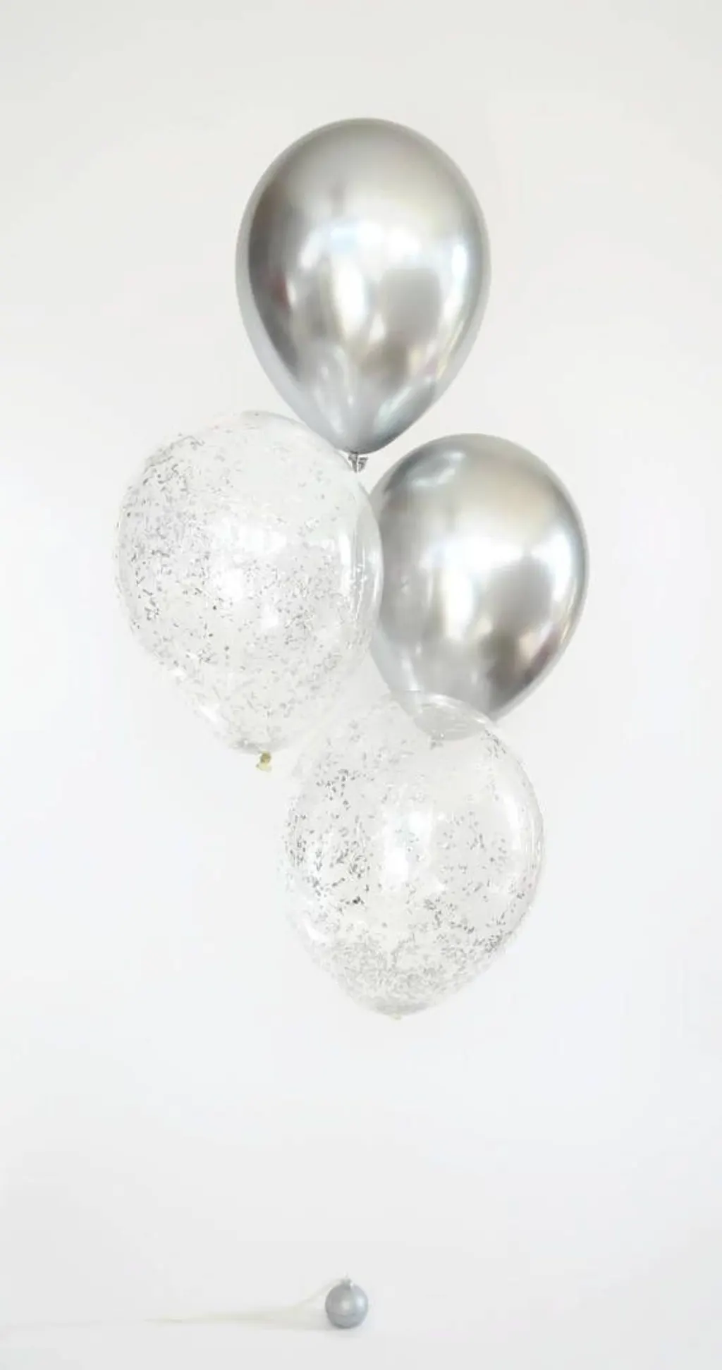 Sur Pinterest Silver Metallic Balloons with Silver glitter confetti balloons |