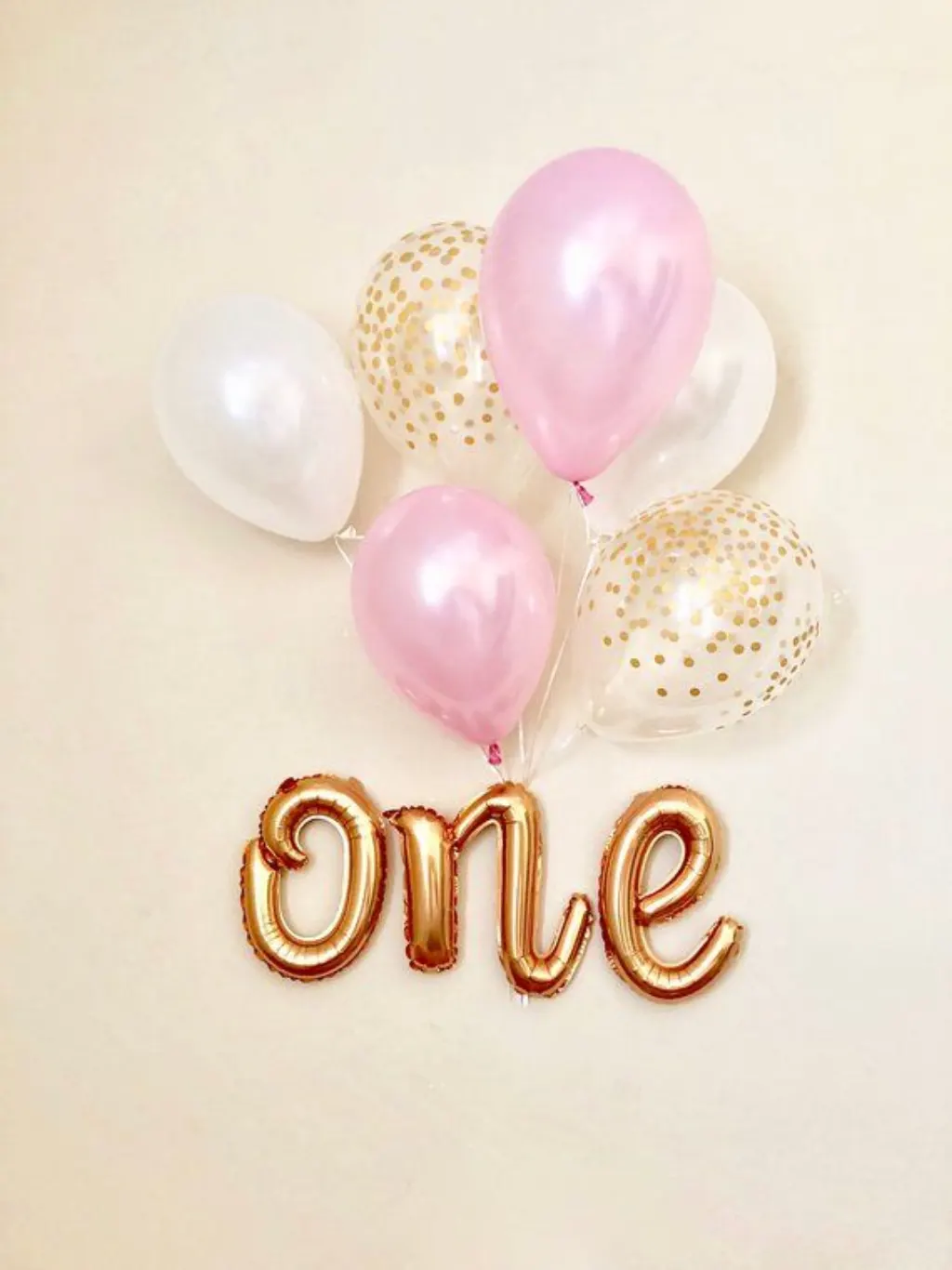 Sur Pinterest Un Script ballon ~ un ballon ~ rose & or premier anniversaire ballon