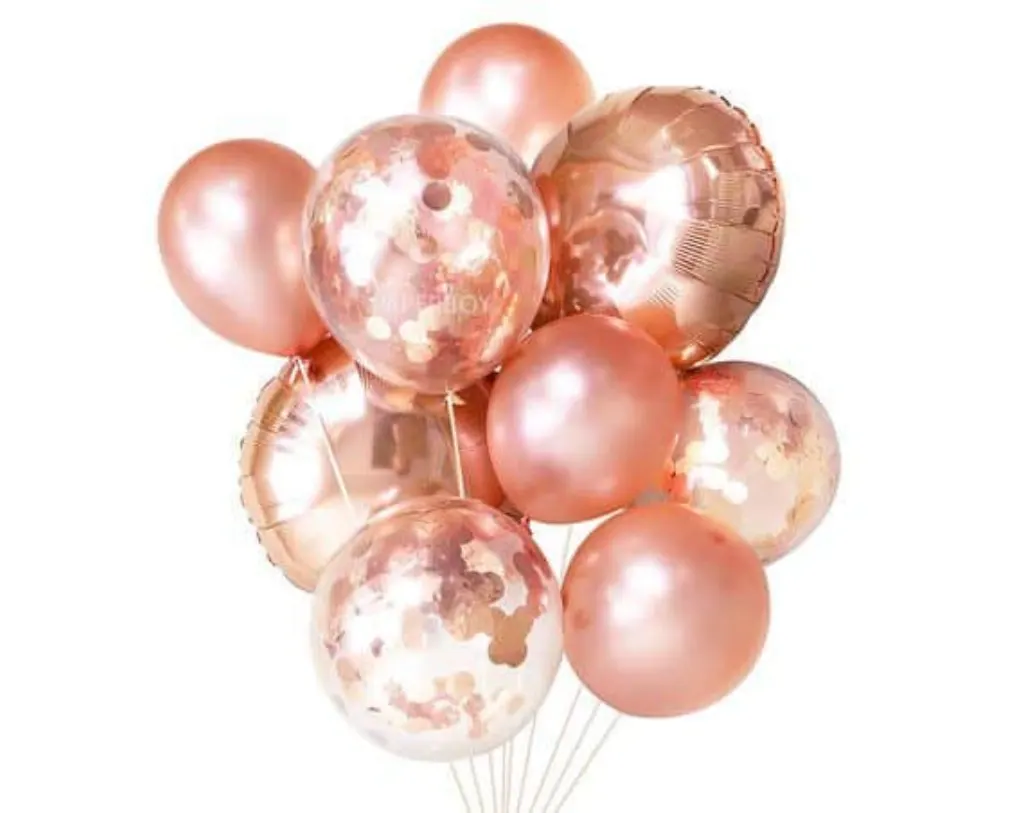 Sur Pinterest Rose Gold Balloons ( Balloon Bouquet Bundle with Confetti Balloons ) –