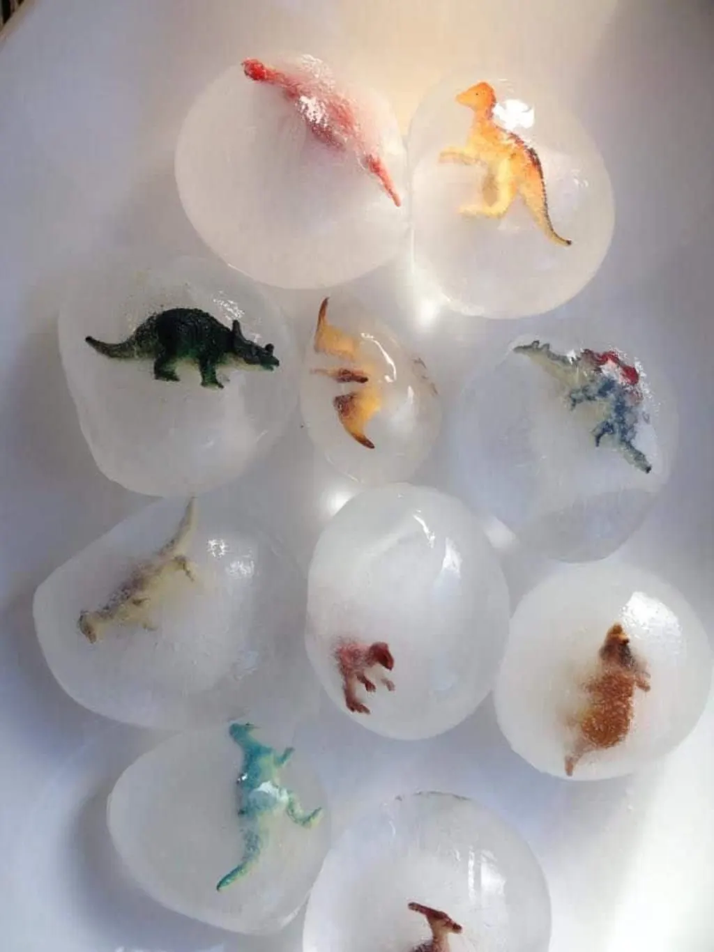 Sur Pinterest Déposer un dinosaure dans un ballon rempli d'eau. Mettre au