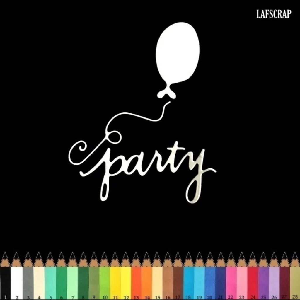 Sur Pinterest Lot découpes scrapbooking mot party ballon anniversaire fête découpe