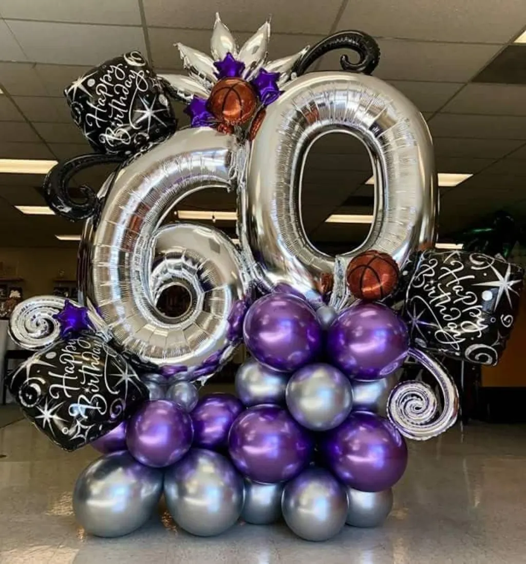 Sur Pinterest Change 60 to 40 and purple to turquoise perfect for my party.