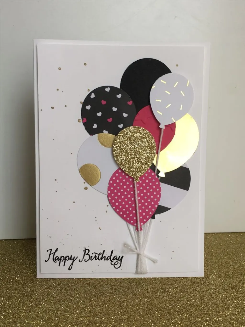 Sur Pinterest Happy Birthday Balloon Card • Whisper White base 5 3/4 x 8 1/4 •