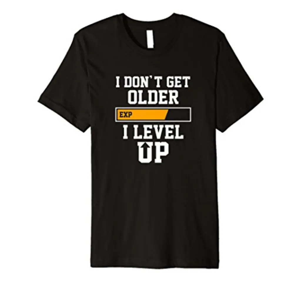 T-shirt Gamer Vieux T-shirt Gamer Level Up Cadeau de jeu PC amusant