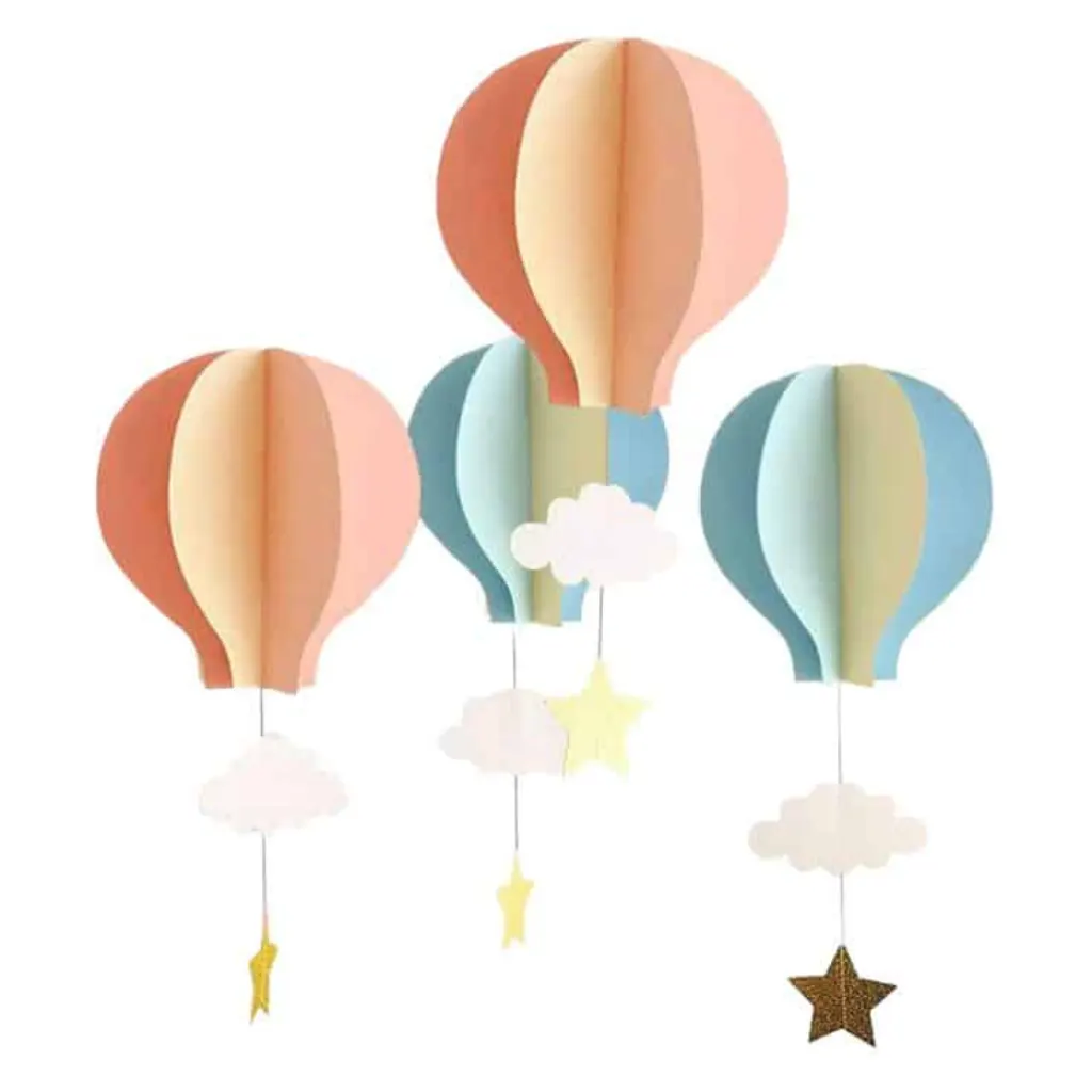 Sur Pinterest 4 pièces maternelle fenêtre suspendus papier 3D Air chaud ballon nuage