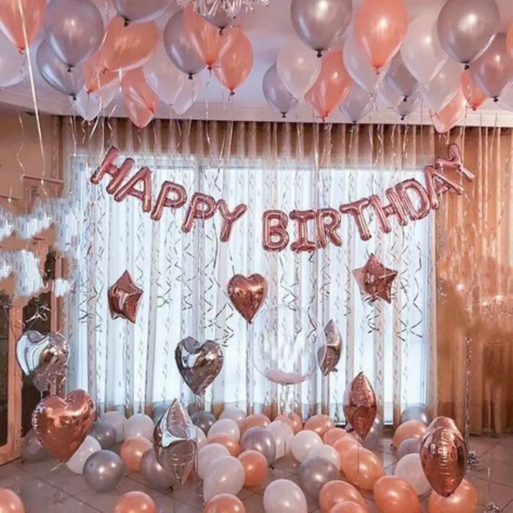 Sur Pinterest Rose Gold Happy Birthday decoration set | 21st Birthday Party Ideas