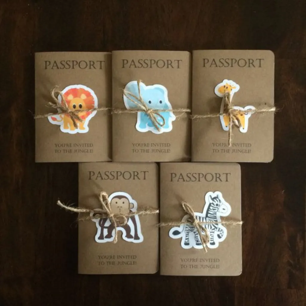 Sur Pinterest Invitación de pasaporte Safari – Invitación de fiesta de cumpleaños de