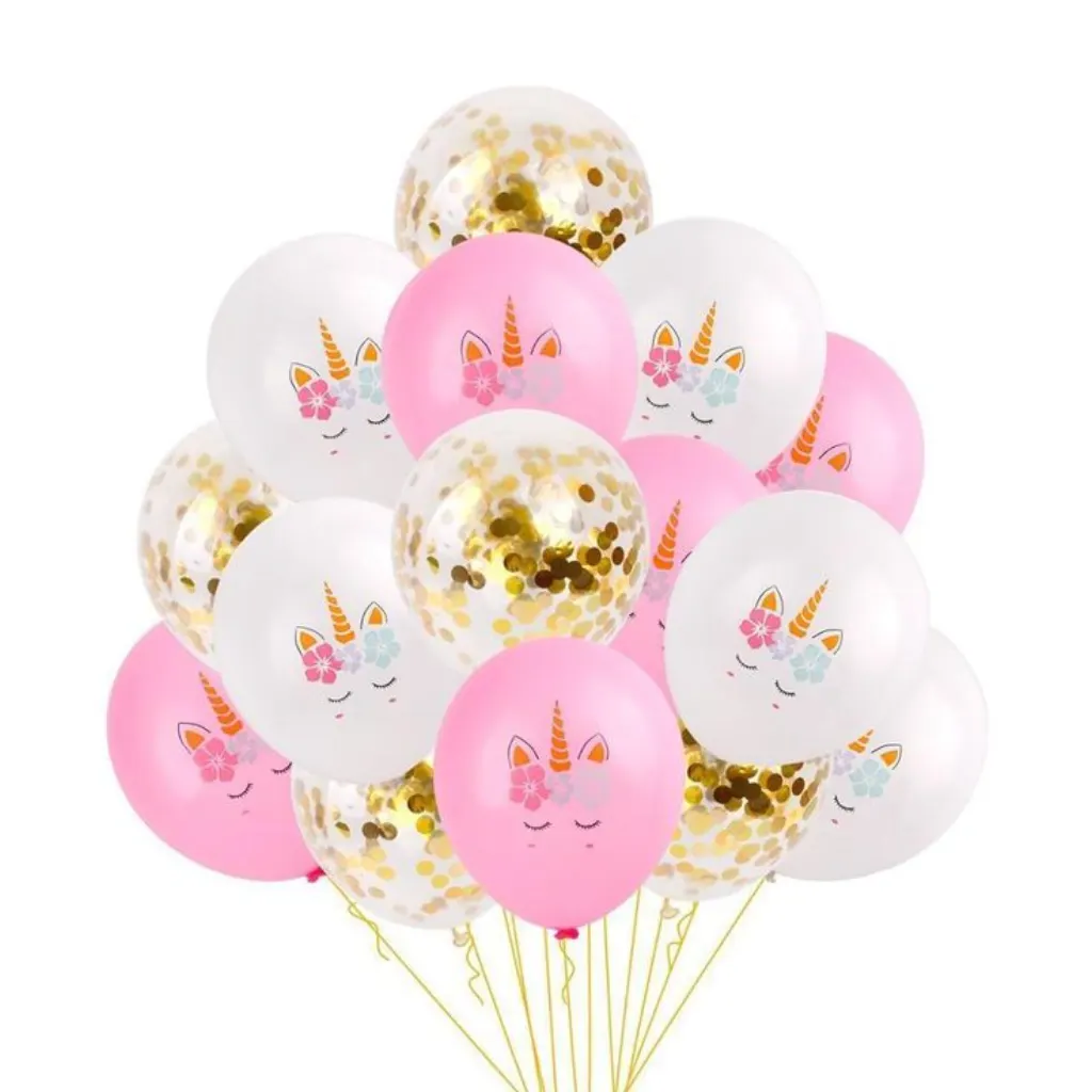 Sur Pinterest 15 ballons gonflables licorne confettis anniversaire rose blanc or