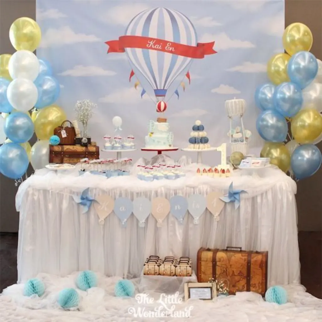 Sur Pinterest Red and Blue Hot Air Balloon Vintage Birthday Party